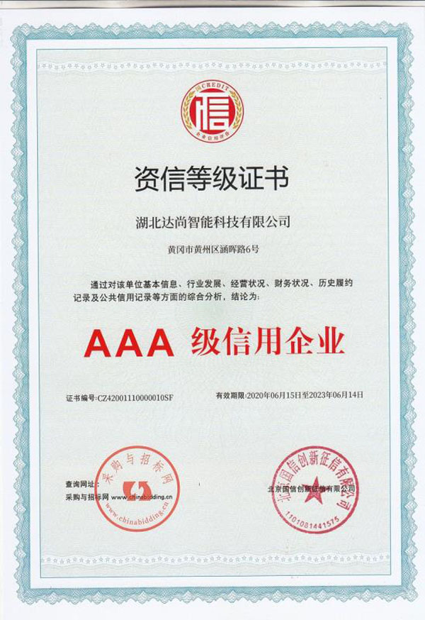 资信等级证书